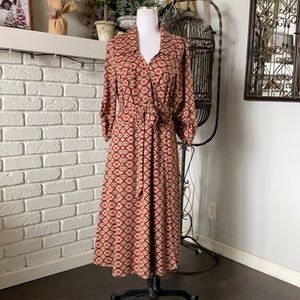 Torrid Red and Cream Patterned Dress
